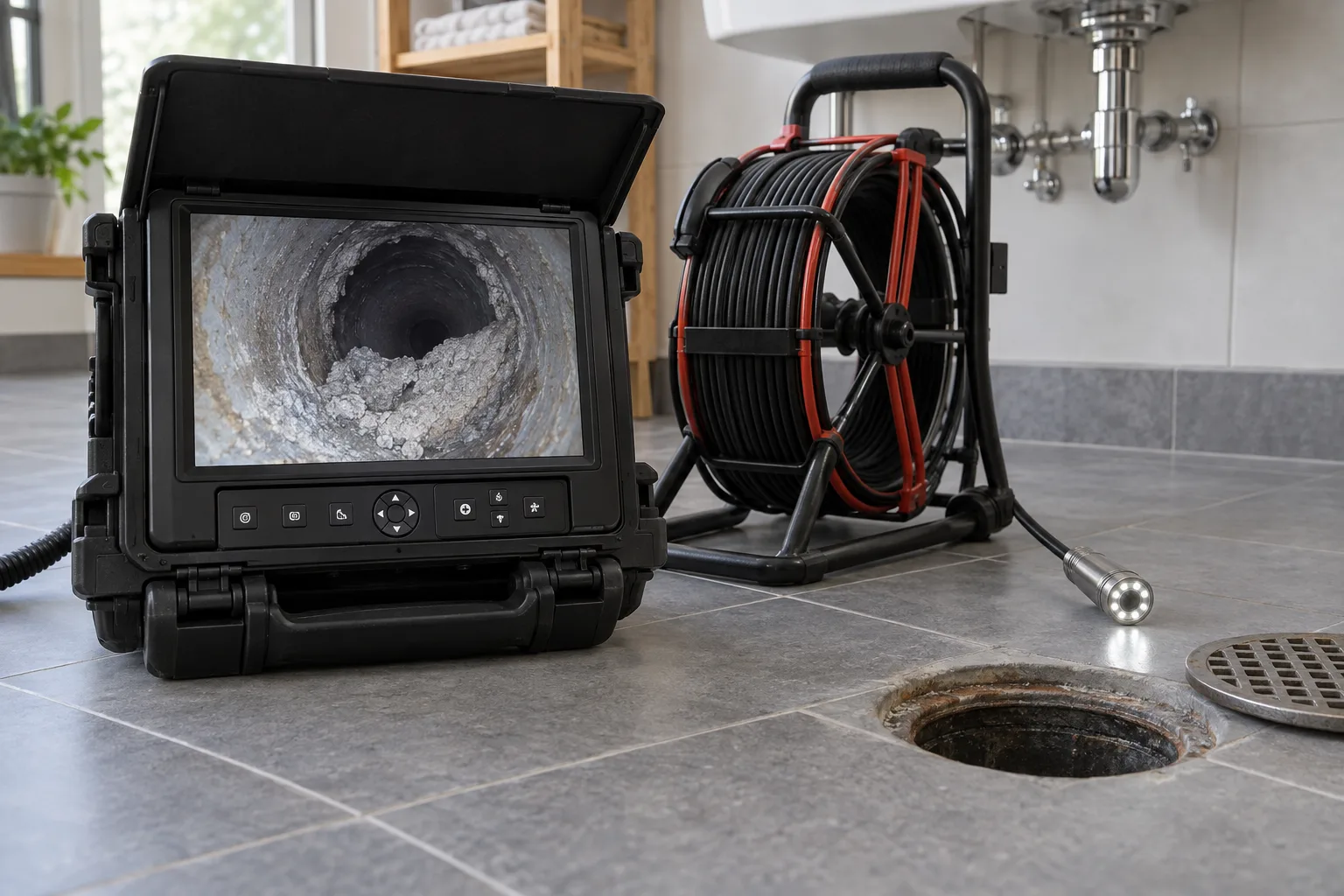 Boru içindeki sert yapı kalıntısını gösteren temsili inceleme ekranı