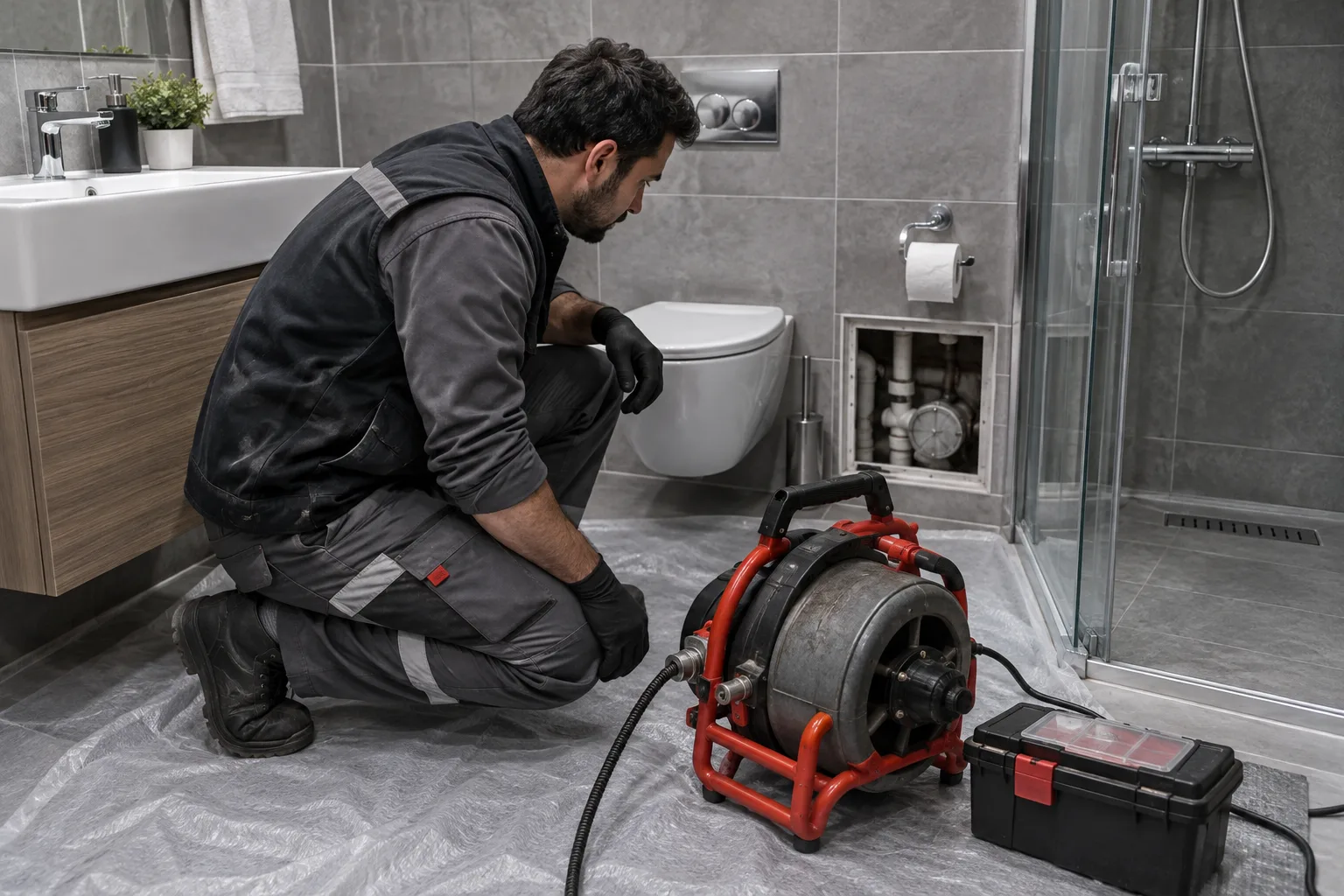 Lavabo gideri için uygun erişim ve mekanik yöntemi değerlendiren uzman