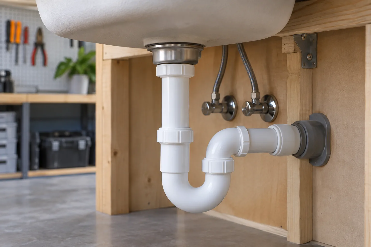 Lavabo altında erişilebilir gider bağlantısı